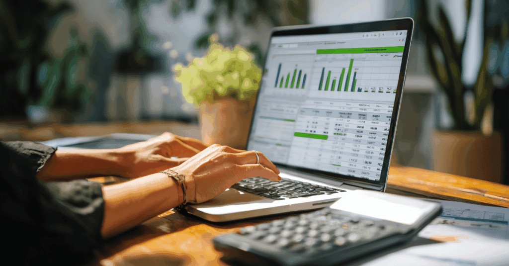 Dashboard of management software showing inventory, orders, and team collaboration tools for small businesses