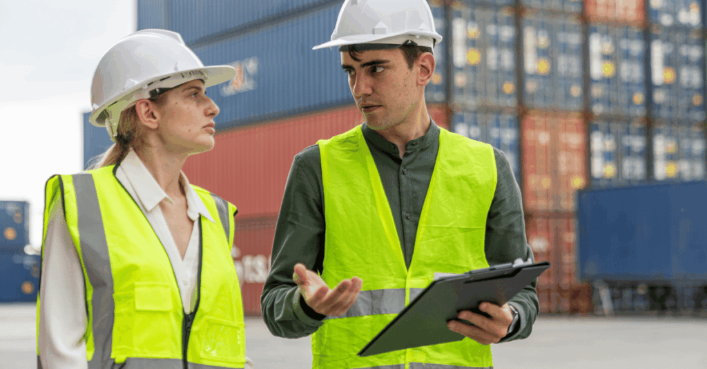 Entrepreneurs managing Import operations with international shipping routes, Incoterms, and cargo insurance planning