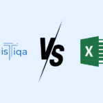 Comparison of Excel spreadsheet and LogisTiqa inventory management dashboard for business stock control