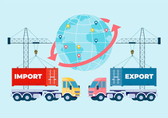 hand drawn import export graphics